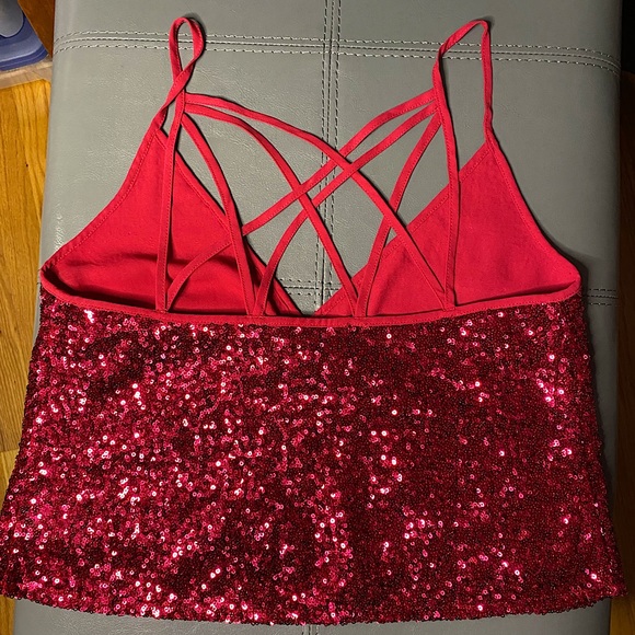 Express x Olivia Culpo Sequin Top Size Extra Small - Picture 2 of 4